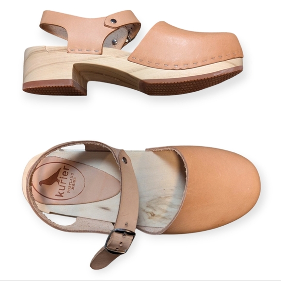 Kurier Clogs Charlie Low Heel Tan Light Brown Size 8.5 Round Toe - Picture 10 of 10